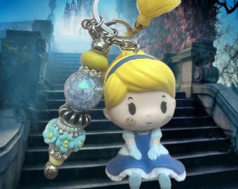 Cinderella Keychain | Disney Princess Bag Charm and Key Ring | Handmade Beaded Fairytale Gift for Disney Fans and Disney Adults