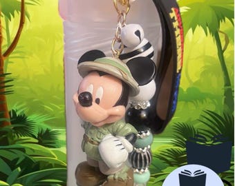 Disney Safari Mickey TwistiPals Pencil Case • Explorer Figurine with NFC Playlist • Convertible Snack Holder & Beaded Keychain Charm