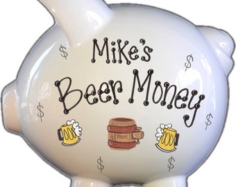 Adult Piggy Bank, great for birthday, Christmas, or Bachelor party gift, Beer fund, Wine fund for Adults