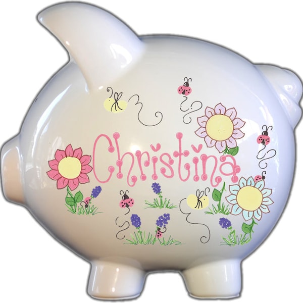 Personalized Piggy Bank - Personalized with child's name and design
