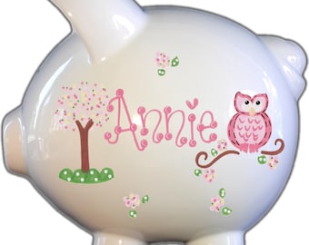 Custom Piggy Bank Baby Gift | Personalized Piggy Bank Baby Shower Gift Gift for Girl Piggy Bank Ceramic Piggy Bank Gift for Her Child Bank