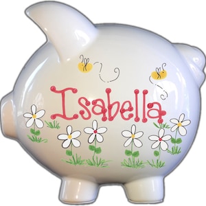 Handpainted Piggy Bank - Boy or Girl -Personalized  Gift