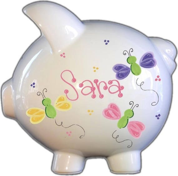 Custom Piggy Bank Personalized With Your Child S Name Etsy