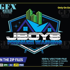 Pressure Washing Logo: Customizable Vector Design