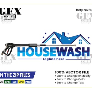 Pressure Washing Logo Design: Vector Cleaning Service Logo