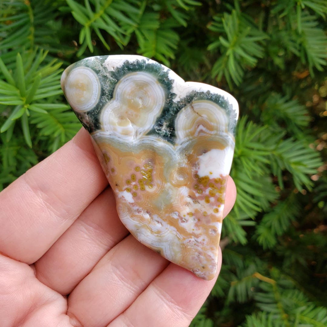 Flow Jasper Ocean Jasper Extra Large Tumble 8th Vein – Peach & Green | Earthy ...