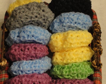 Kitchen dish scrubbies, crocheted scrubbies, kitchen scrubbies, nylon net scrubbies