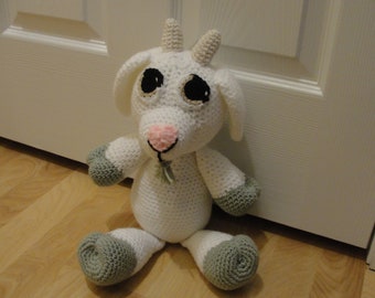 Custom made crochet goat stuffed animal
