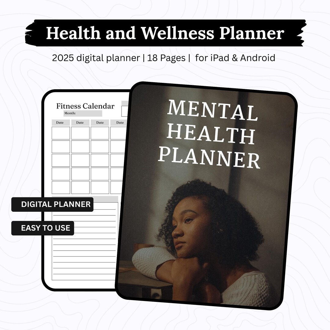 Mental Health Planner Printable | Self Care Journal | Mood Tracker ...