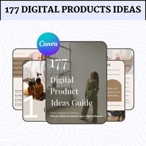 177 Digital Product Ideas PLR / Canva Ebook with Resell Rights / Passive Income Ebook / Editable Online Business Tools Guide /  Canva PLR