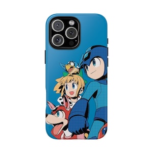 Phone Case, Megaman, Rockman Video Game Tough Protective Cover, iPhone Samsung Motorola Pixel, Gift Gamer Anime Fan, Cool Retro Gaming