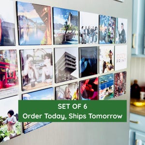 Custom Photo Fridge Magnets | 2.5&quot;x2.5&quot; Personalized Magnets | Home Decor | Gift for Family | Business | Fast Shipping | Button Magnets