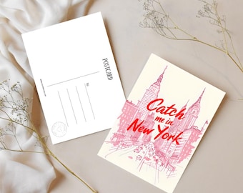 Postal «Atrápame en Nueva York» – Tarjeta de felicitación de viajes y ciudad (5x7)