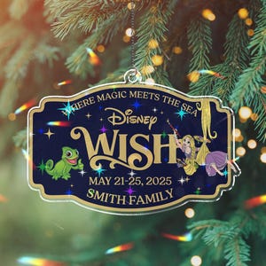 パーソナライズされたディズニークルーズ船のクリスマスオーナメント、クルーズライン船のオーナメント、ミッキーファミリークルーズ旅行ツリーデコレーション、POL001-007.C