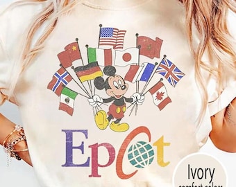 Epcot Comfort Colors-shirt, Mickey Flags of Nations-shirt, Disney Epcot World Tour T-shirt, Disneyland Family Trip, PSL051