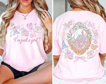 2-seitiges Schloss Schloss Shirt, Magic Kingdom Girly T-Shirt für Disney Girl Trip, Disney Girl Birthday Shirt, PSL008.009.B