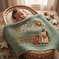 Personalized Cowboy Horse Baby Blanket Name, Custom Embroidered Cowboy Hat Boot Baby Shower Gift, Welcome Baby Blanket, Keepsake Newborn product logo