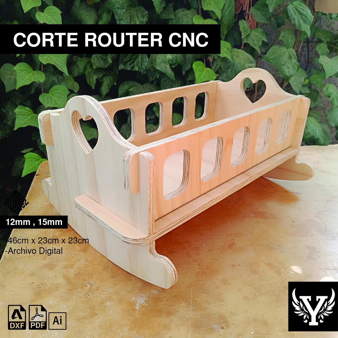 Digital Design of a Rocking Cradle for Dolls - DXF File for CNC Router ...