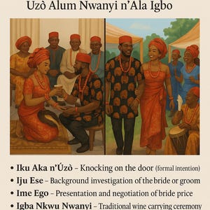 Stages of Igbo Traditional Marriage | Cultural Educational Poster | Nigerian Heritage Printable Art