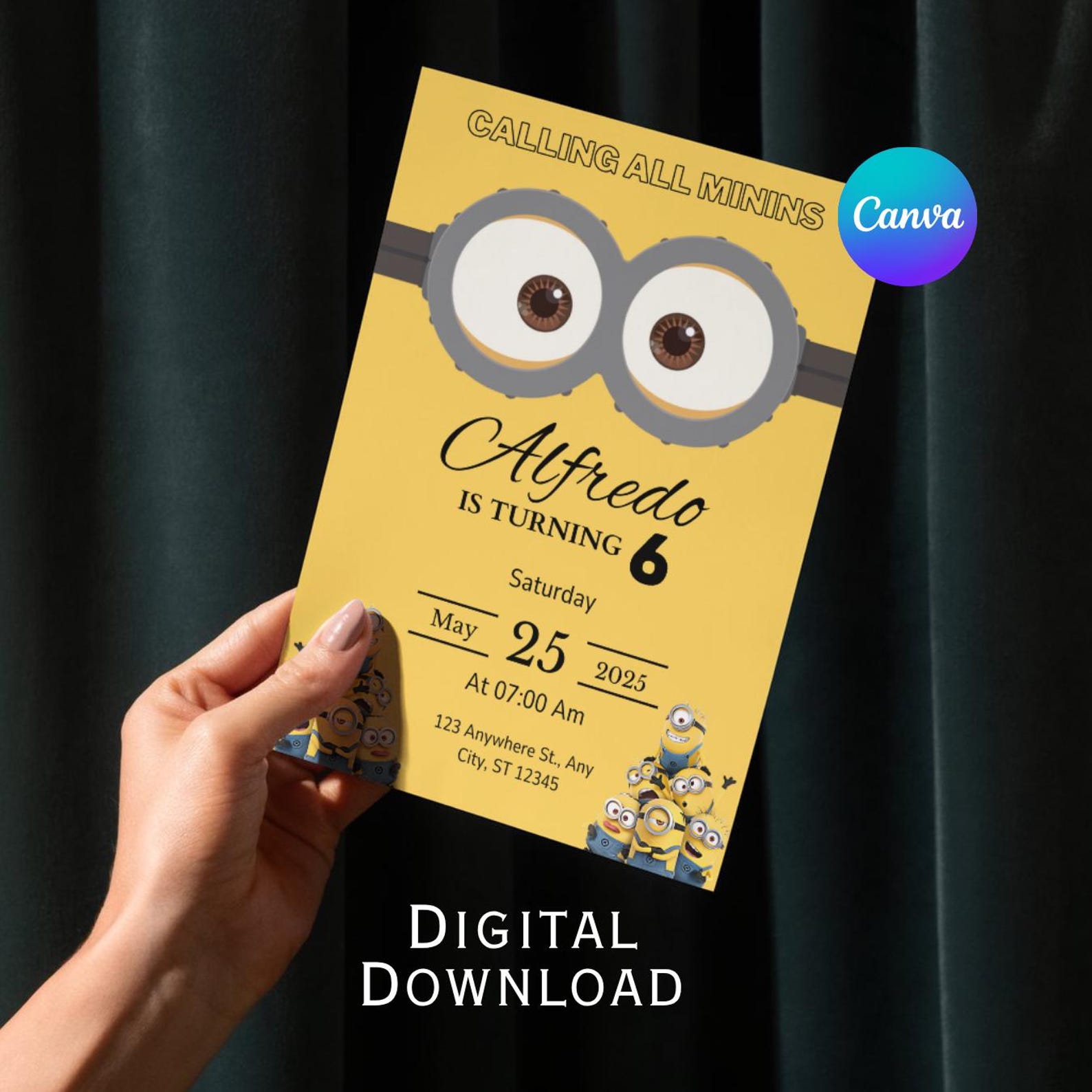 Editable Minion Birthday Template, Minion Birthday Invites, Printable ...