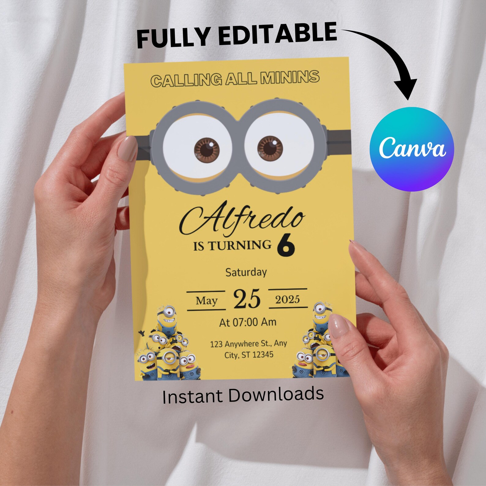 Editable Minion Birthday Template, Minion Birthday Invites, Printable ...