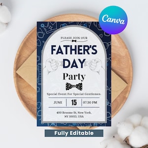 Father's Day Party Invitation , Father's Day Invitation Flyer, Fathers Day Club Flyer, Fathers Day Invite Template, Instant Download