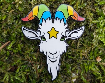 Pin de cabra arcoíris "Starblight" / pin coleccionable de esmalte suave