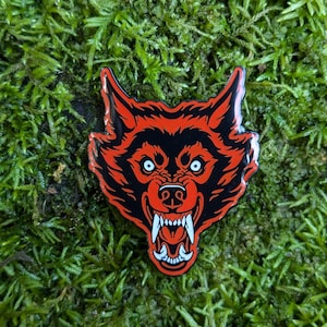 Red Wolf Pin | soft enamel collectable pin
