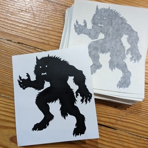 Werewolf Silhouette Vinyl Decal | 5in X 4.5in | Water Proof Sticker | Laptop Decal | Water Bottle Sticker | Car Decal