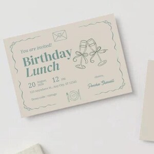 Cartão de aniversário para imprimir | Download digital editável | Cartão de aniversário moderno para ele ou ela | Download instantâneo | Cartão de felicitações faça você mesmo