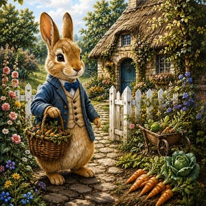 Peter Rabbit digitalt korsstygnsmönster, heltäckande, kompatibel med Pattern Keeper, del av Woodland Storybook-kollektionen