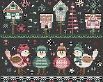 Winter Birds Cross Stitch Pattern by Erin Elizabeth