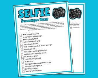 Selfie Scavenger Hunt | Printable Photo Game for Kids, Teens & Parties