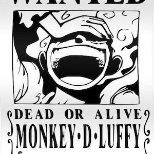Wanted Luffy One Piece SVG