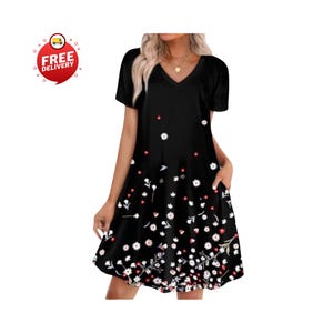 black travel dress with pockets Women's Sajilo Travel Dress Black