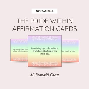Carte di affermazioni quotidiane / Citazioni audaci e belle stampabili / Mazzo di consapevolezza scaricabile immediatamente per la comunità Pride e LGBTQIA+