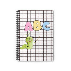 Lindo cuaderno espiral ABC para niños, útiles escolares, diario de aprendizaje, papelería divertida, regalo para estudiantes