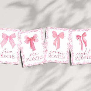 Cartes jalons bébé fille | Ensemble imprimé | 12 accessoires photo mensuels | Souvenir de première année | Du nouveau-né à 1 an | Cadeau baby shower | La Françoise