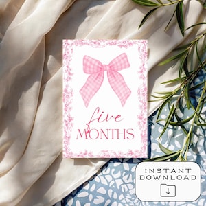 Cartes jalons bébé fille | Téléchargement numérique | Imprimable | 12 accessoires photo mensuels | Souvenir de première année | Cadeau baby shower | La Françoise