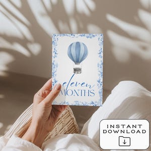 12 cartes jalons bébé garçon | Téléchargement numérique | Imprimable | Accessoires photo mensuels | Souvenir de première année | Cadeau baby shower | Le Henri