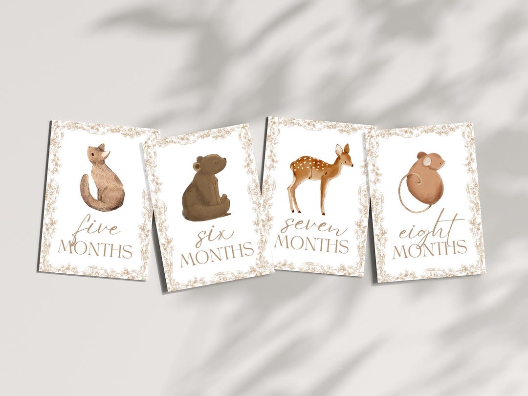 Baby 12 Milestone Cards | Gender Neutral Baby Gift | Printed Set ...