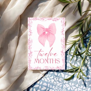 Cartes jalons bébé fille | Ensemble imprimé | 12 accessoires photo mensuels | Souvenir de première année | Du nouveau-né à 1 an | Cadeau baby shower | La Françoise