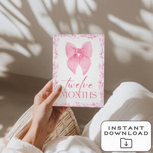Cartes jalons bébé fille | Téléchargement numérique | Imprimable | 12 accessoires photo mensuels | Souvenir de première année | Cadeau baby shower | La Françoise