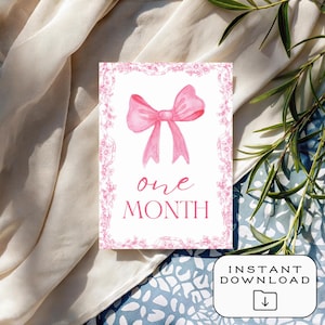 Cartes jalons bébé fille | Téléchargement numérique | Imprimable | 12 accessoires photo mensuels | Souvenir de première année | Cadeau baby shower | La Françoise