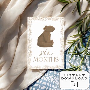 Cartes bébé étape importante | Téléchargement numérique | Imprimable | 12 accessoires photo mensuels | Souvenir de première année | Cadeau baby shower | Le tremble