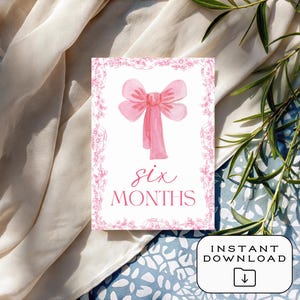 Cartes jalons bébé fille | Téléchargement numérique | Imprimable | 12 accessoires photo mensuels | Souvenir de première année | Cadeau baby shower | La Françoise