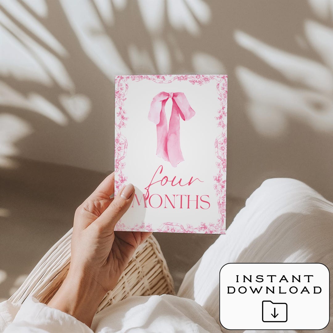 Baby Girl Milestone Cards | Digital Download | Printable | 12 Monthly ...