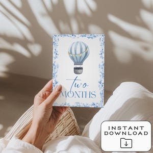 12 cartes jalons bébé garçon | Téléchargement numérique | Imprimable | Accessoires photo mensuels | Souvenir de première année | Cadeau baby shower | Le Henri