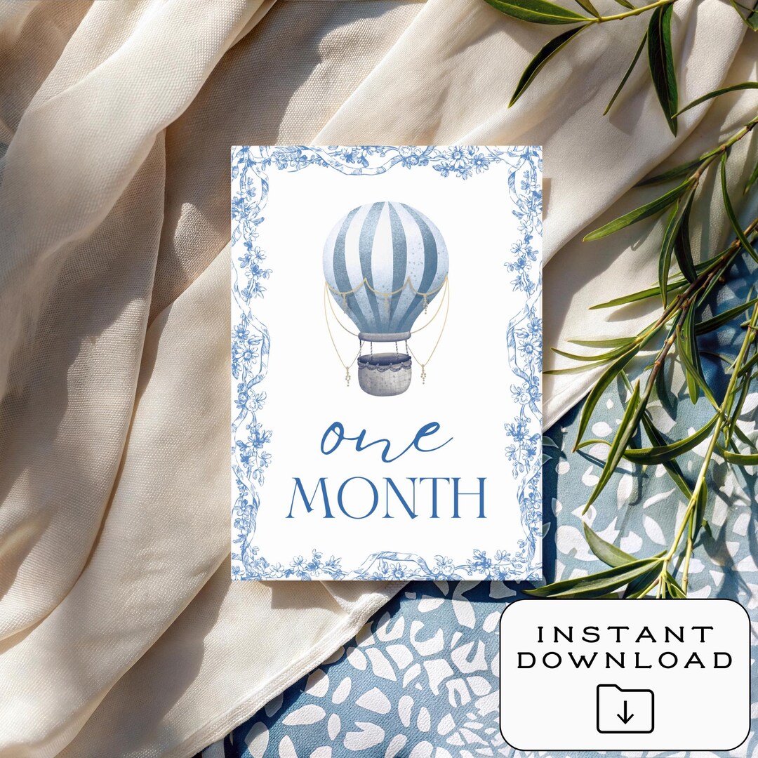 Baby Boy 12 Milestone Cards | Digital Download | Printable | Monthly ...