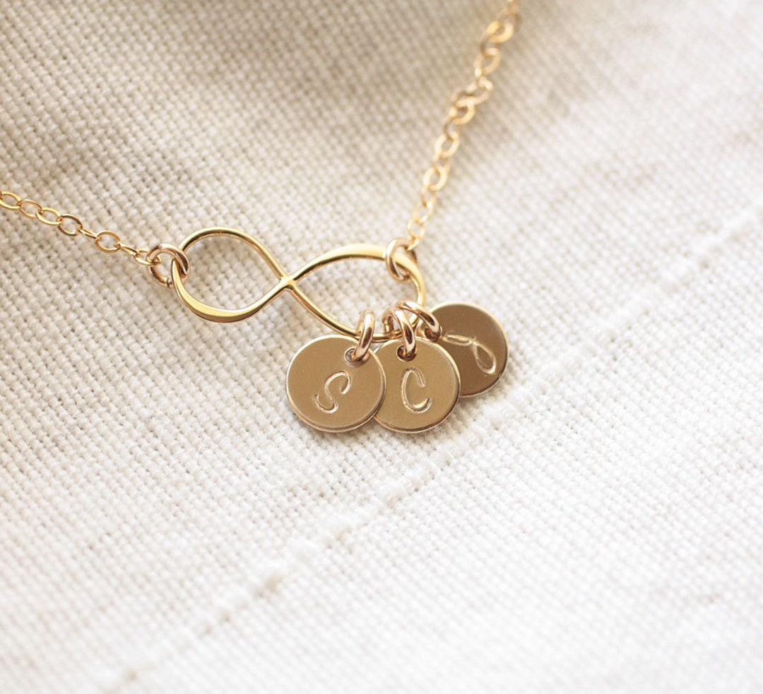 Personalized Infinity Necklace Initial Necklace Gold - Etsy